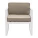 Golden Beach Arm Chair White & Taupe - ZUO4461
