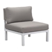 Santorini Armless Chair White & Gray - ZUO4501