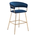 Hanna Bar Chair Dark Blue Velvet - Set of 2 - ZUO4569