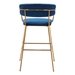 Hanna Bar Chair Dark Blue Velvet - Set of 2 - ZUO4569