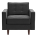 Polyurethane Arm Chair Charcoal Velvet - ZUO4635
