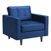 Polyurethane Arm Chair Dark Blue Velvet - ZUO4637