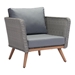 Monaco Arm Chair Natural & Gray - ZUO4646