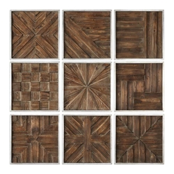 Bryndle Rustic Wooden Squares Set of 9 