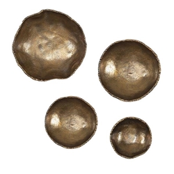 Lucky Coins Brass Wall Bowls Set of 4 