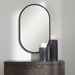 Varina Minimalist Black Oval Mirror - UTT1380