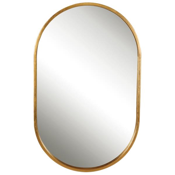 Varina Minimalist Gold Oval Mirror 