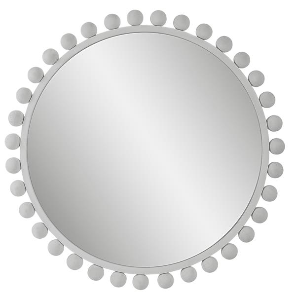 Cyra White Round Mirror 