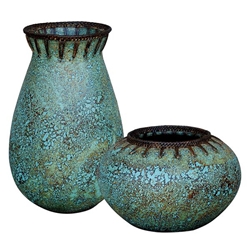 Bisbee Turquoise Vases Set of 2 