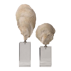 Oyster Shell Sculptures Set of 2 