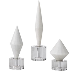 Alize White Stone Sculptures Set of 3 