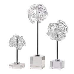 Neuron Glass Table Top Sculptures Set of 3 