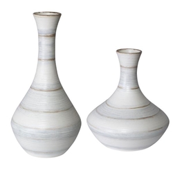 Potter Fluted Striped Vases Set of 2 
