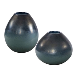 Rian Aqua Bronze Vases Set of 2 
