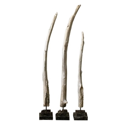 Teak Branches Statues Set of 3 
