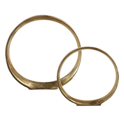Jimena Gold Ring Sculptures Set of 2 