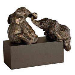 Playful Pachyderms Bronze Figurines 