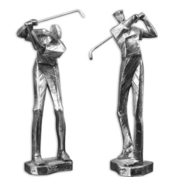 Practice Shot Metallic Statues Set of 2 