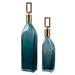 Annabella Teal Glass Bottles Set of 2 - UTT1776