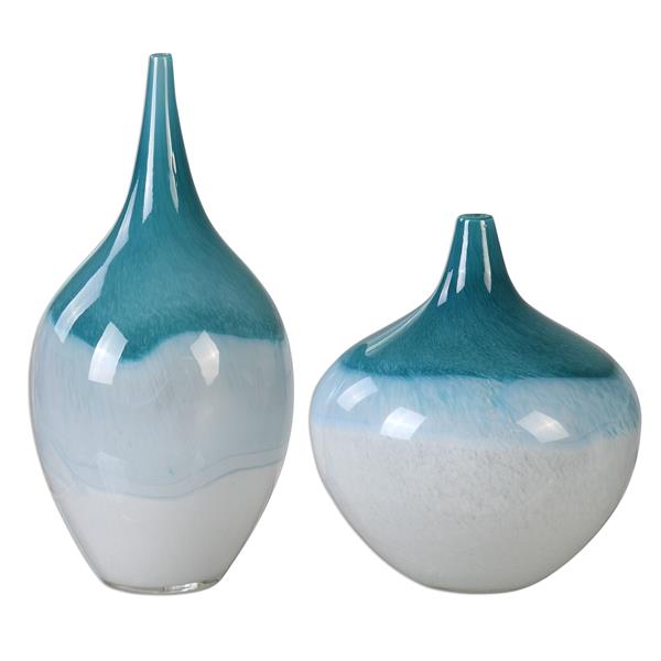 Carla Teal White Vases Set of 2 