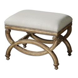 Karline Natural Linen Small Bench 