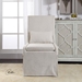 Coley White Linen Armless Chair - UTT2005