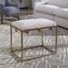 Paradox Small Gold & White Shearling Bench - UTT2064