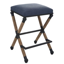 Firth Rustic Navy Counter Stool 
