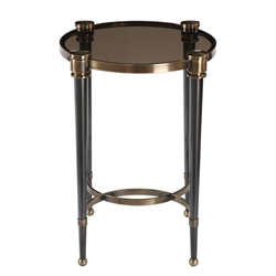 Thora Brushed Black Accent Table 