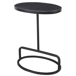 Jessenia Black Marble Accent Table 