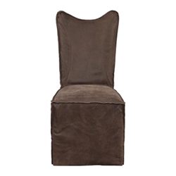 Delroy Armless Chairs Chocolate Set Of 2 